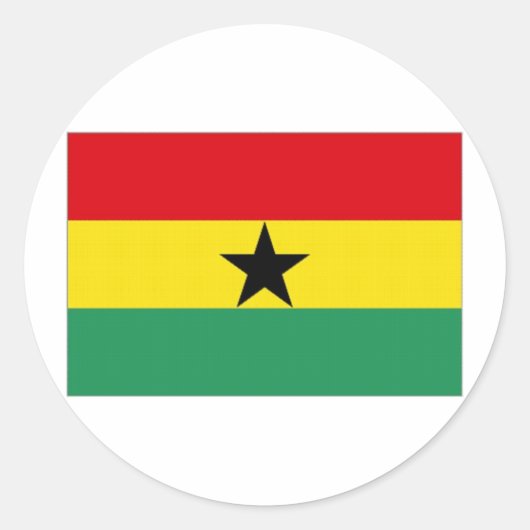 Ghana National Flag Ronde Sticker (Voorkant)