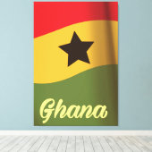 Ghana Nationale Vlag vintage stijl reisposter Canvas Afdruk (Insitu (Houten vloer))