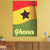 Ghana Nationale Vlag vintage stijl reisposter Canvas Afdruk (Insitu (Woonkamer))