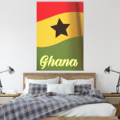 Ghana Nationale Vlag vintage stijl reisposter Canvas Afdruk (Insitu (Slaapkamer))