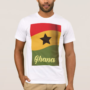 Ghana Nationale Vlag vintage stijl reisposter T-shirt