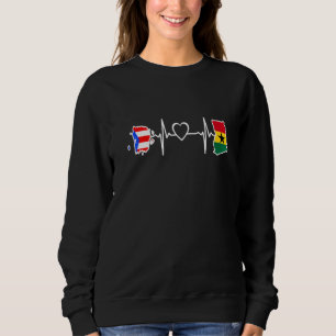 Ghana Peurto Rico Flag Ghanaian Peurto Rican Heart Trui