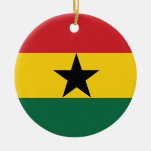 Ghana Plain Flag Keramisch Ornament