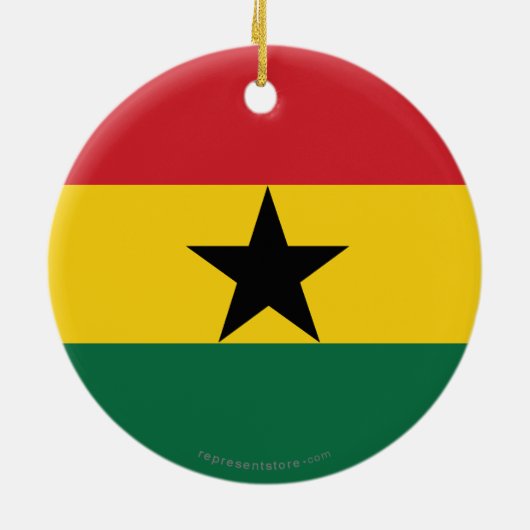 Ghana Plain Flag Keramisch Ornament (Achterkant)