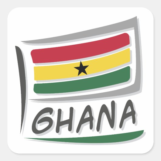 Ghana Pride X Vlag Vierkante Sticker (Voorkant)