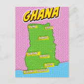 Ghana Reiskaart Briefkaart (Voorkant)
