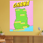 Ghana Reiskaart Canvas Afdruk (Insitu (Woonkamer))