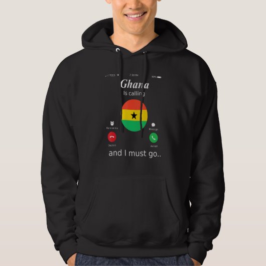 Ghana roept op en ik moet Ghana vlag gaan voeren Hoodie (Voorkant)