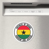 Ghana Round Emblem Magneet (Insitu (Vaatwasser))