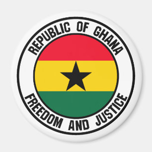 Ghana Round Emblem Magneet