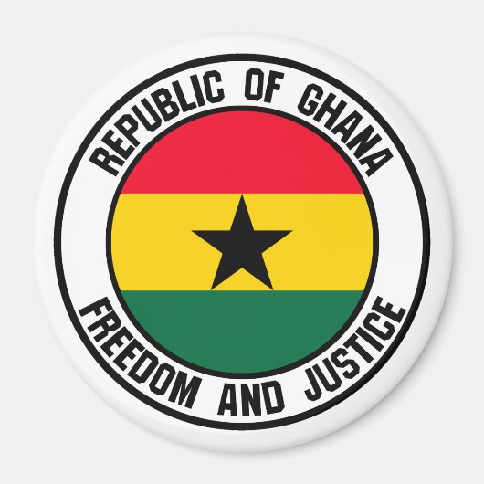 Ghana Round Emblem Magneet (Voorkant)