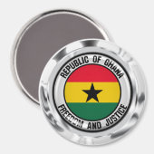 Ghana Round Emblem Magneet (Voorkant / Achterkant)