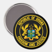 Ghana Round Emblem Magneet (Voorkant / Achterkant)