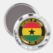 Ghana Round Emblem Magneet (Voorkant / Achterkant)