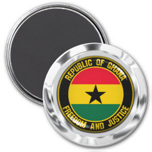 Ghana Round Emblem Magneet