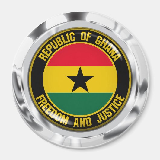 Ghana Round Emblem Magneet (Voorkant)