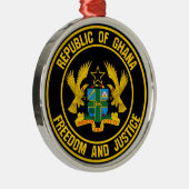 Ghana Round Emblem Metalen Ornament (Rechts)