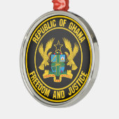 Ghana Round Emblem Metalen Ornament (Links)