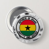 Ghana Round Emblem Ronde Button 7,6 Cm (Voorkant /achterkant)