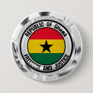 Ghana Round Emblem Ronde Button 7,6 Cm