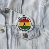 Ghana Round Emblem Ronde Button 7,6 Cm (In situ)