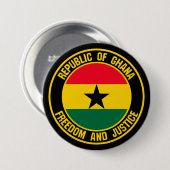 Ghana Round Emblem Ronde Button 7,6 Cm (Voorkant /achterkant)