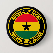 Ghana Round Emblem Ronde Button 7,6 Cm (Voorkant)