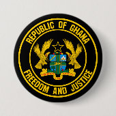 Ghana Round Emblem Ronde Button 7,6 Cm (Voorkant)
