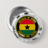 Ghana Round Emblem Ronde Button 7,6 Cm (Voorkant /achterkant)
