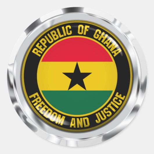 Ghana Round Emblem Ronde Sticker (Voorkant)