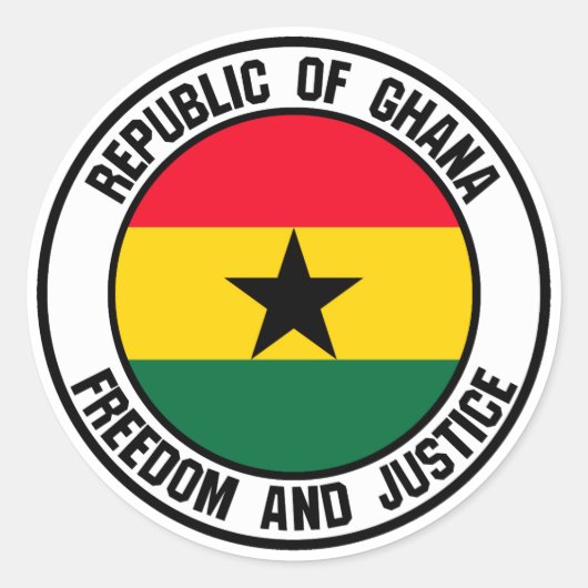 Ghana Round Emblem Ronde Sticker (Voorkant)