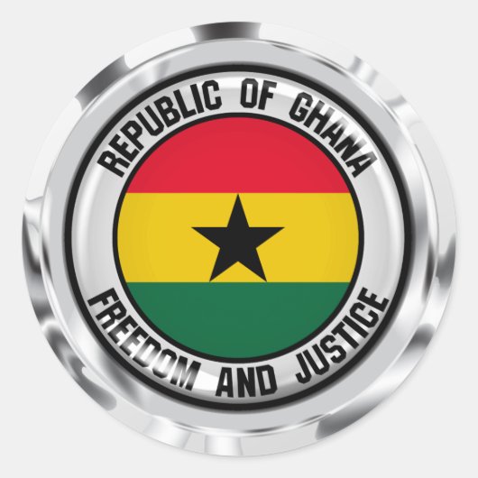 Ghana Round Emblem Ronde Sticker (Voorkant)