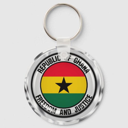 Ghana Round Emblem Sleutelhanger (Voorkant)