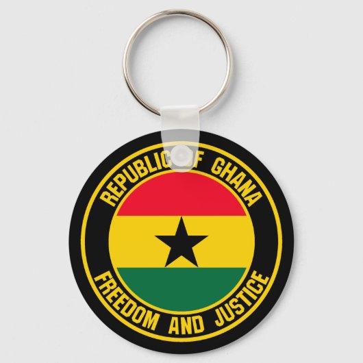 Ghana Round Emblem Sleutelhanger (Voorkant)