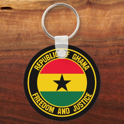 Ghana Round Emblem Sleutelhanger (Voorkant)