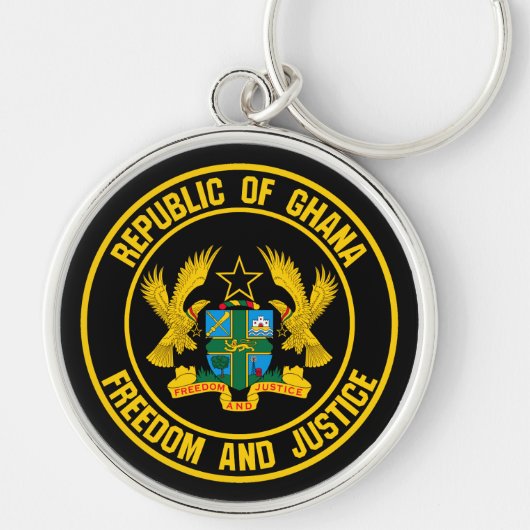 Ghana Round Emblem Sleutelhanger (Voorkant)