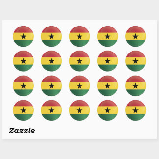 Ghana Round Icon Flag Ronde Sticker