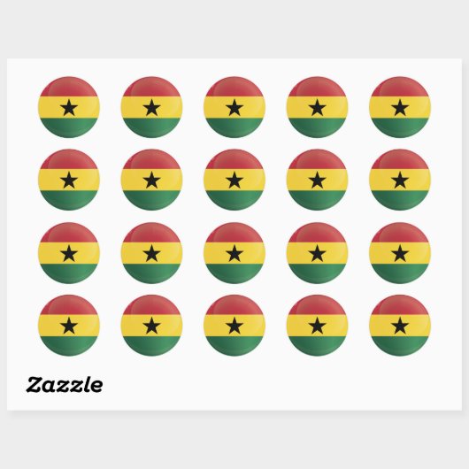 Ghana Round Icon Flag Ronde Sticker (Vel)