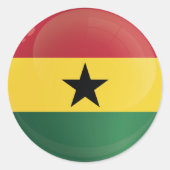 Ghana Round Icon Flag Ronde Sticker (Voorkant)