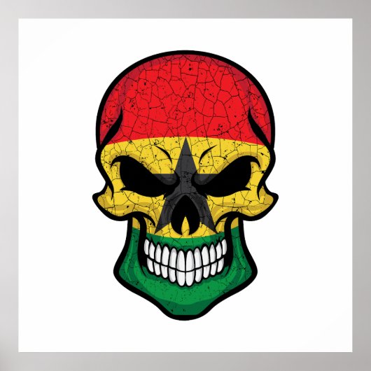 Ghana Smiling Skull Flag Poster (Voorkant)