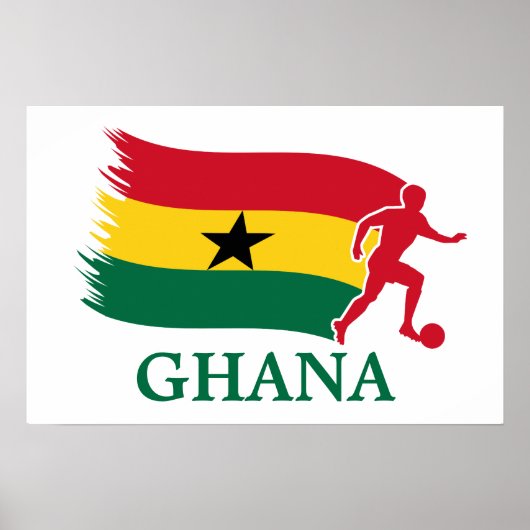 Ghana Soccer Flag Poster (Voorkant)