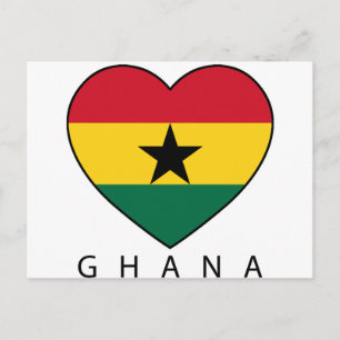 Ghana Soccer Heart "GHANA"-Herz Briefkaart