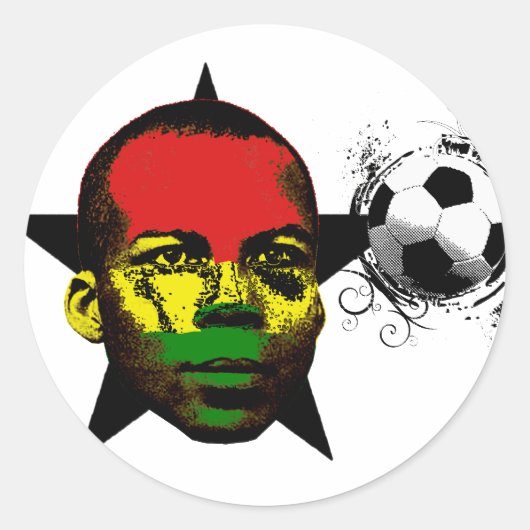 Ghana Soccer Ronde Sticker (Voorkant)
