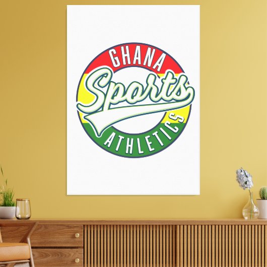 Ghana Sports Athletics retro logo Canvas Afdruk (Insitu (Woonkamer))