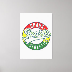 Ghana Sports Athletics retro logo Canvas Afdruk