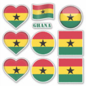 Ghana stickers & Ghanese vlag, Hart /sport (Voorkant)