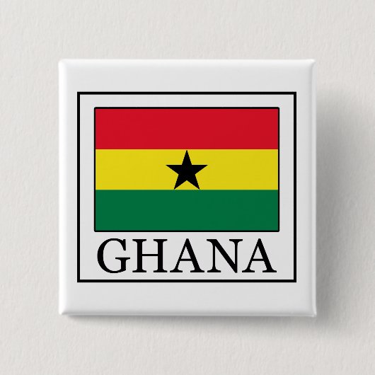 Ghana-toets Vierkante Button 5,1 Cm (Voorkant)