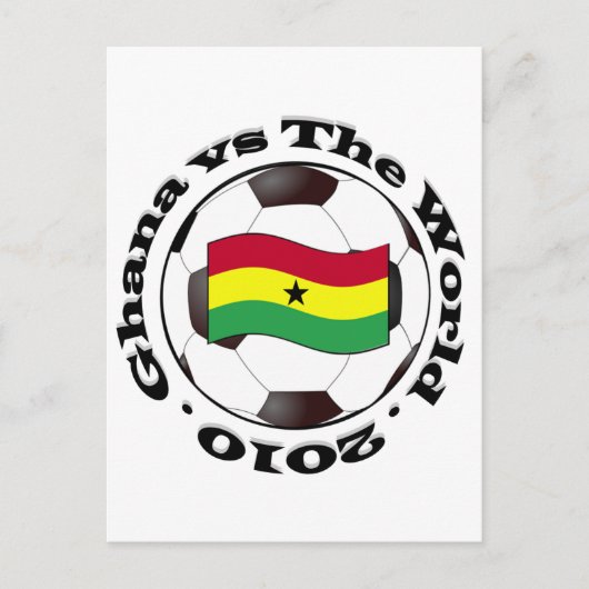 Ghana versus de wereld briefkaart (Voorkant)