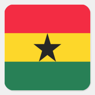 Ghana Vierkante Sticker