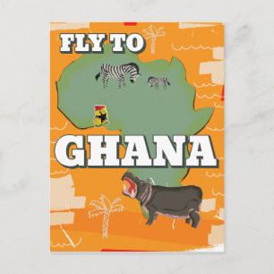 Ghana vintage reisposter briefkaart